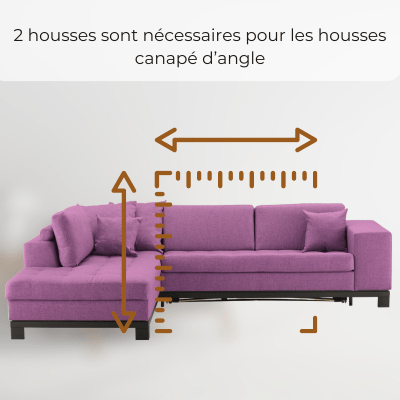 Housse de canapé d'angle : LoungeProtec™ - Blanc&Vert - Housse de canapé